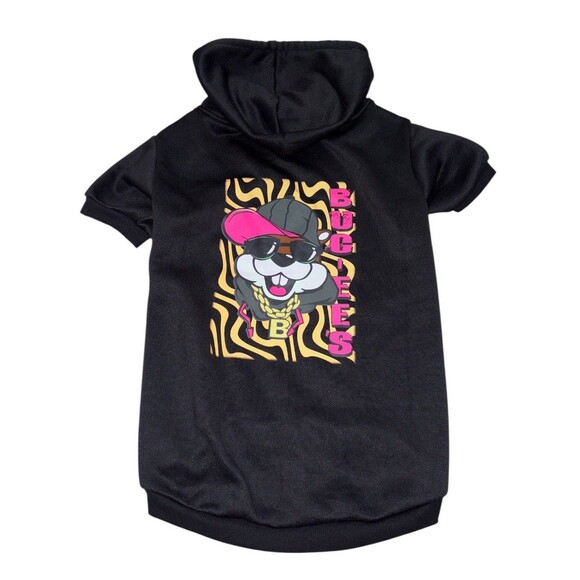 Buccees Dog Hoodie XL Beaver Gangster Black Travel Souvenir Soft Rapper Pet - Picture 1 of 4